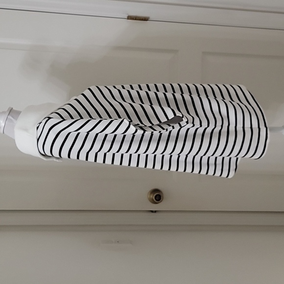 Zara Size L Soft Striped Sweater, Asymmetrical Hem, Split Cowl Neck Collar, NWOT - Picture 5 of 13